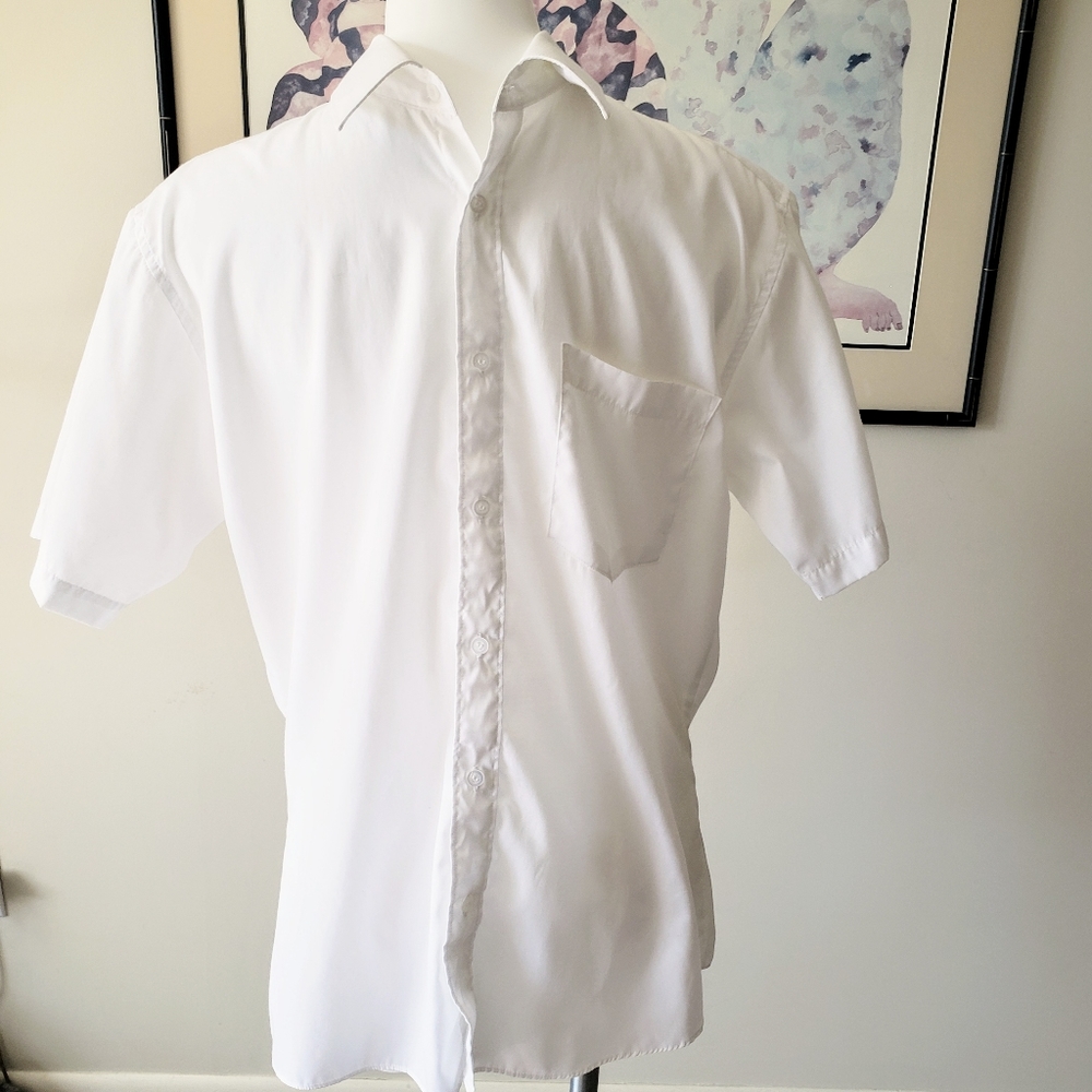 Bruno Satchi White Button Down Short Sleeve Shirt